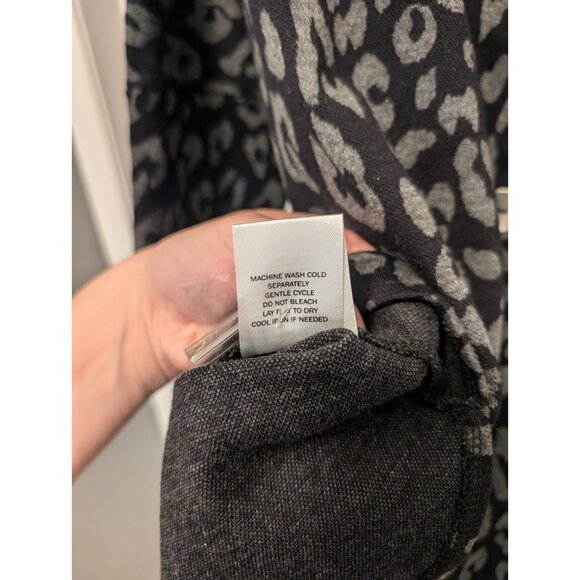 Shannon Passero Tunic Sweater, Grey/Black Leopard Print, Size XS - Picture 6 of 6